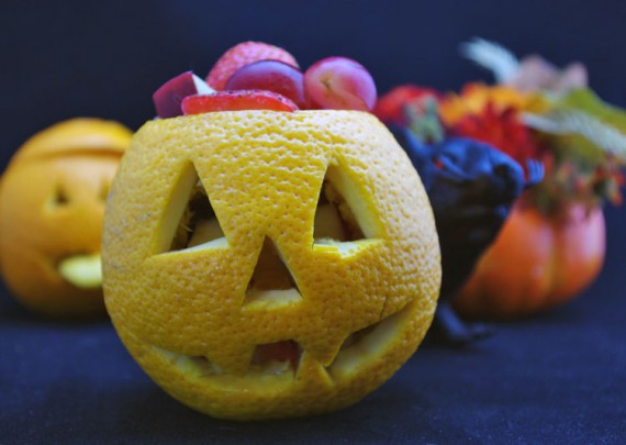 Jack O' Lantern Fruit Cups