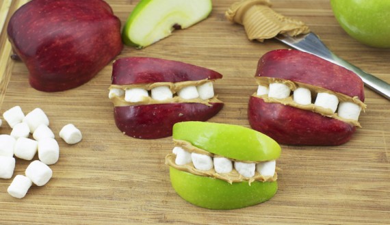 Making Marshmallow Apple Teeth