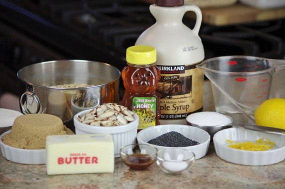 Lemon Poppy Seed Granola Ingredients