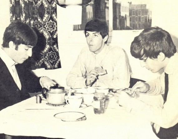 Three Beatles Eat Breakfast