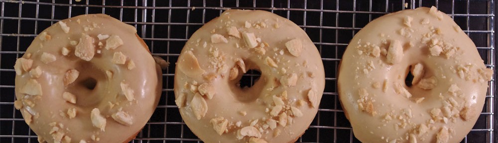 Banana Donuts w/ Peanut Butter Icing
