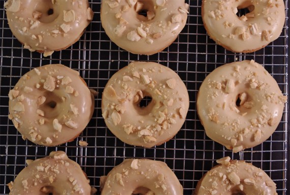 Banana Donuts w/ Peanut Butter Icing