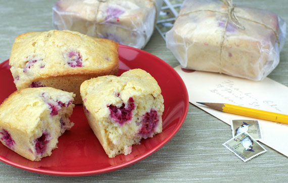 Inside Raspberry Grapefruit Mini Breads