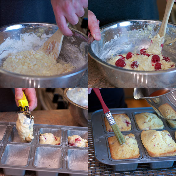 Making Raspberry Grapefruit Mini Breads