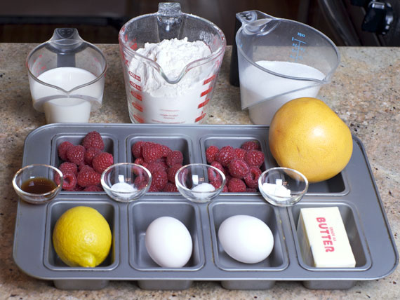 Ingredients For Raspberry Grapefruit Mini Breads