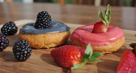 Homemade Blackberry And Strawberry Cake Donuts