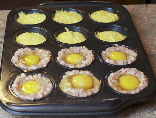 Making Meal In Muffin Tin