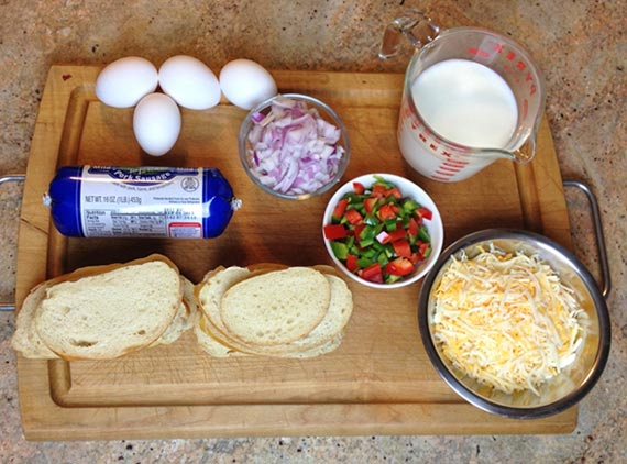 Basic Breakfast Strata Ingredients