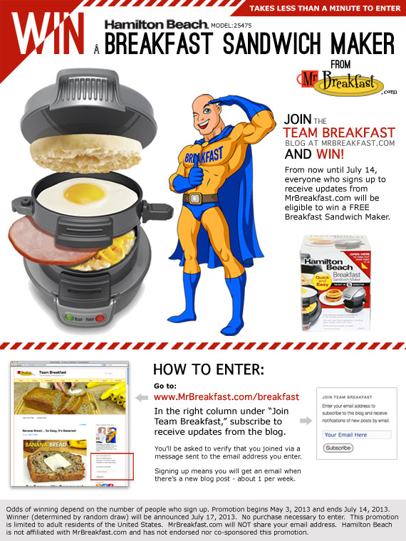 Win A Breakfast Sandwich Maker