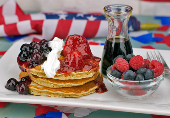 Red, White And Blue Pancakes