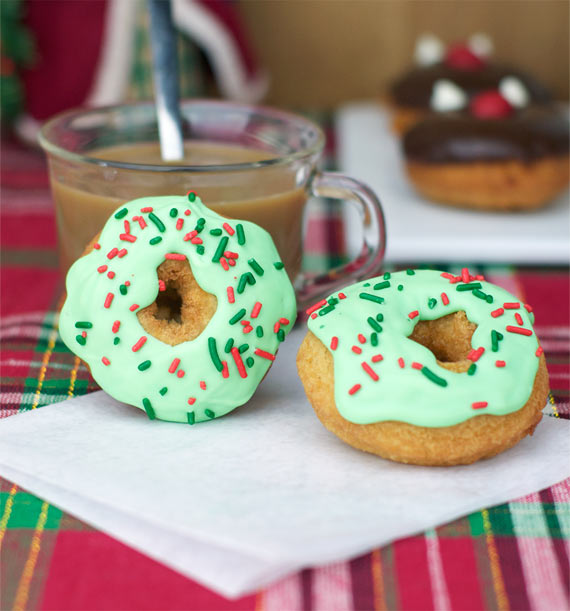 Donuts with Christmas wreath