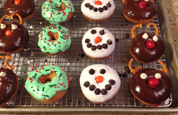 Cake Donuts Decorated For Christmas