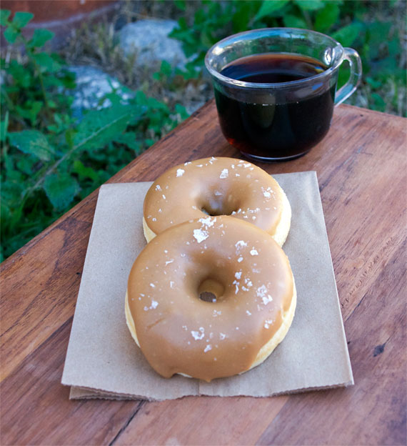 Two Baked Salted Caramel Donuts