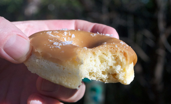 Inside a Baked Salted Caramel Donut 