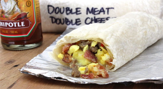 Double Meat & Double Cheese Breakfast Burrito