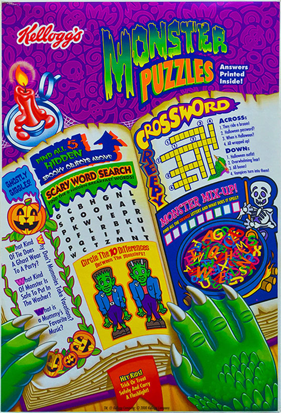 Monster Pops Cereal Box (Back)