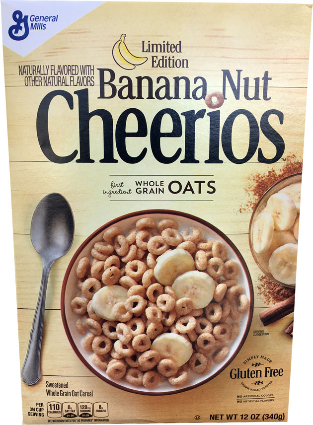2017 Banana Nut Cheerios Cereal Box - Front