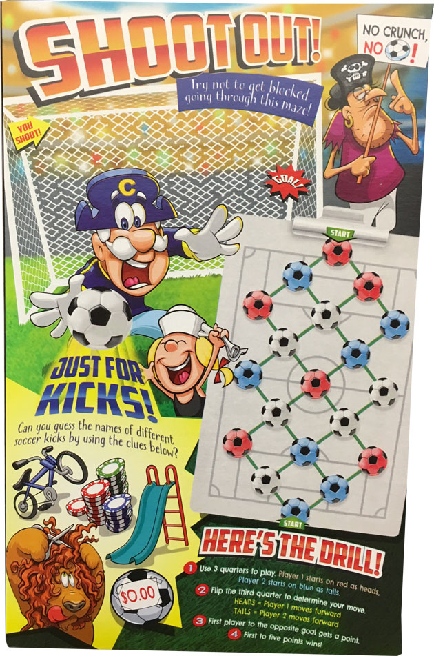 Cap'n Crunch's 2018 Soccer Crunch Cereal Box - Back