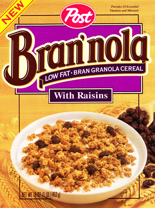 Post Bran'nola Cereal Box (Front)