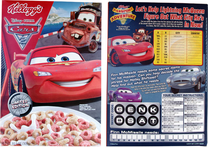 Kellogg's Disney Pixar Cars 2 Cereal