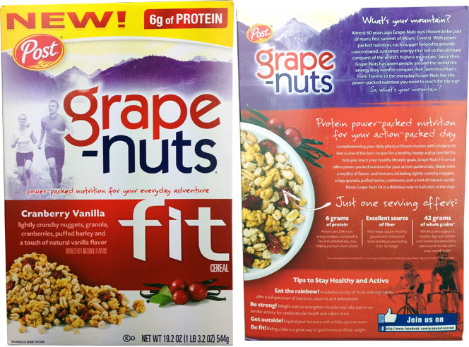 Grape-Nuts Fit Cereal Box