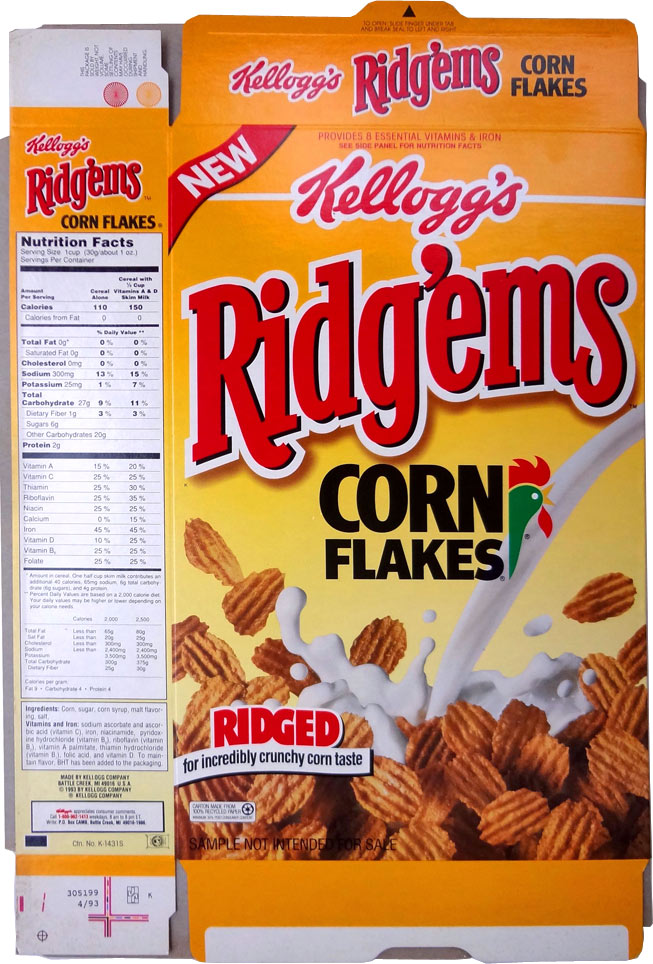 Ridg'ems Corn Flakes Cereal Profile Ridg'ems Corn Flakes Cereal Profile