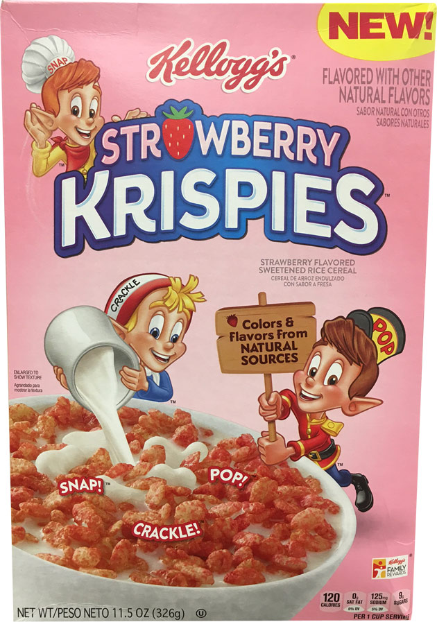 Reintroduced 2019 Strawberry Krispies Cereal Box
