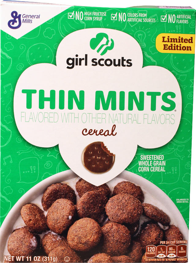 Girl Scouts Thin Mints Cereal Box - Front