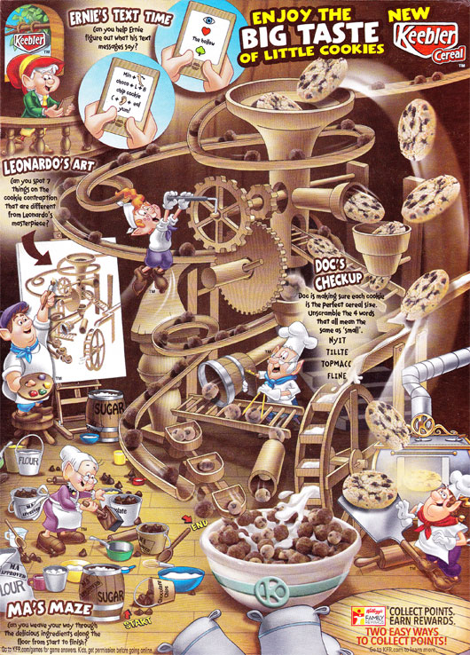 Keebler Cereal Box - Back