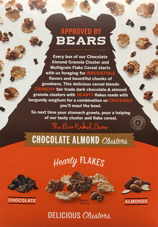 Bear Naked Chocolate Almond Clusters - Back