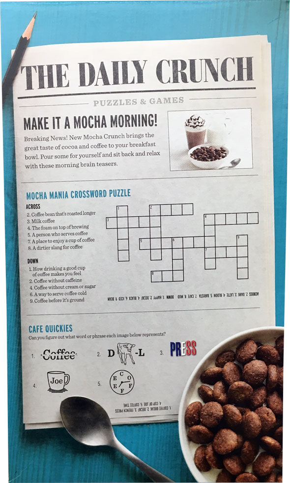 Mocha Crunch Cereal Box - Back