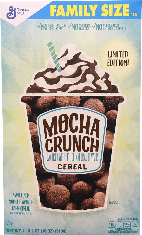 Mocha Crunch Cereal Box - Front