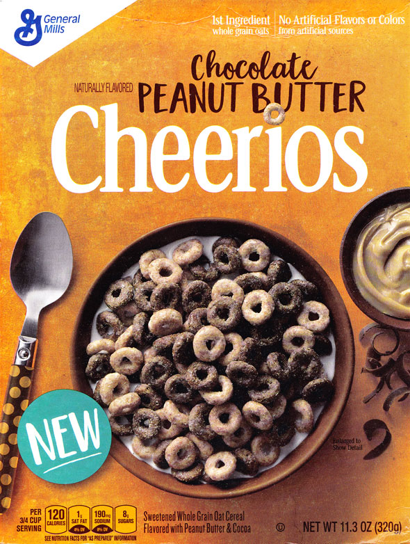 Chocolate Peanut Butter Cheerios Cereal Box - Front Chocolate Peanut Butter Cheerios Cereal Box - Front