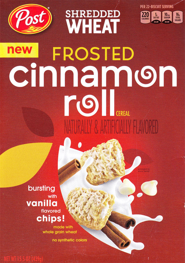 Cinnamon Roll Shredded Wheat Cereal Box - Front Cinnamon Roll Shredded Wheat Cereal Box - Front