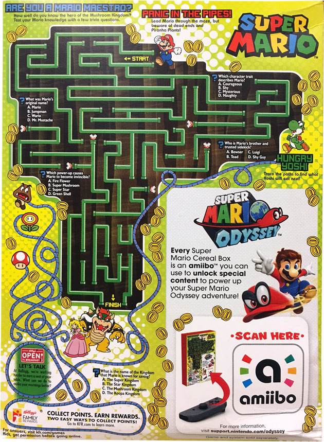 Super Mario Cereal Box - Back