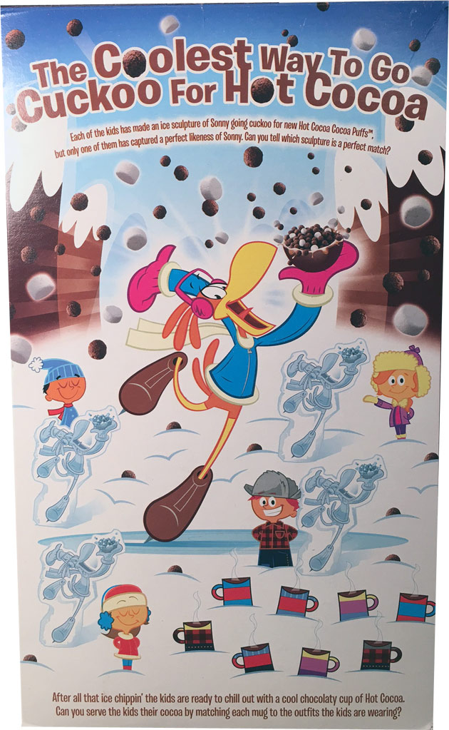 Hot Cocoa Cocoa Puffs Cereal Box - Back