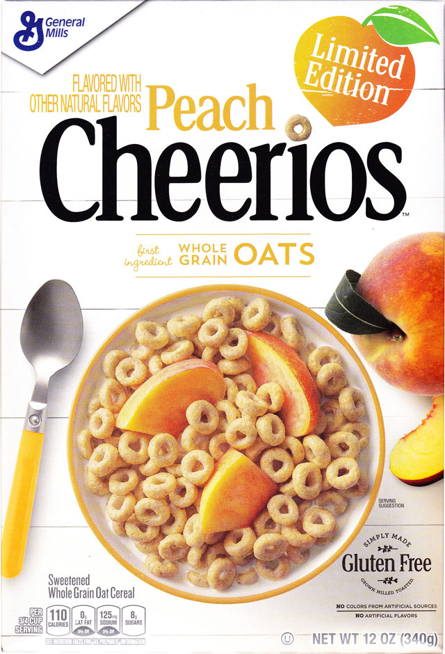 Peach Cheerios Cereal Box