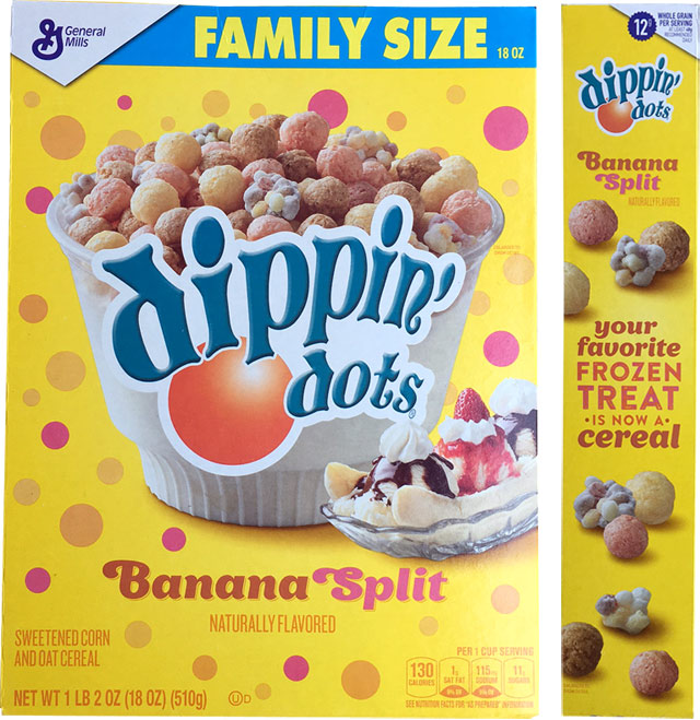 Dippin' Dots Banana Split Cereal Box