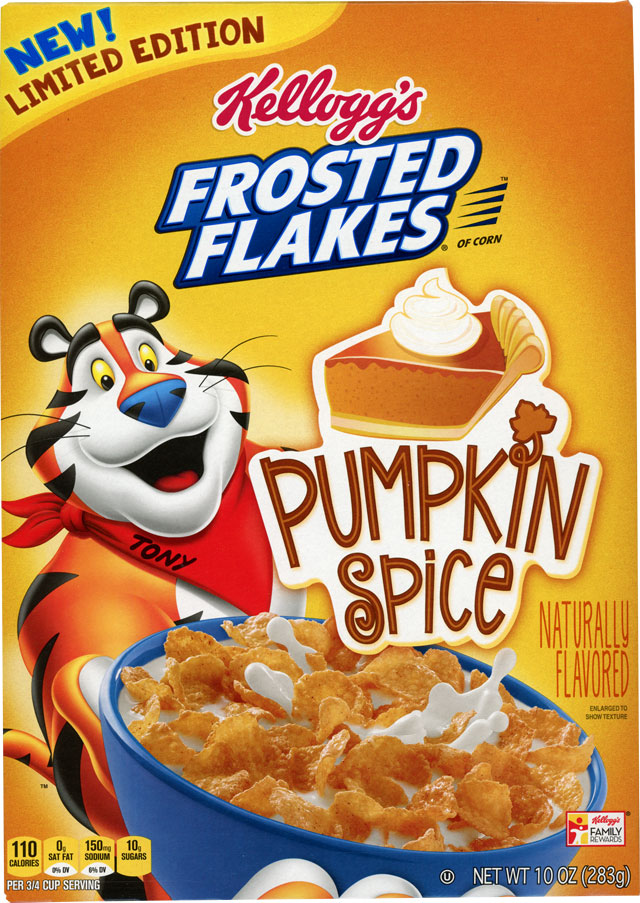 Pumpkin Spice Frosted Flakes Cereal Box