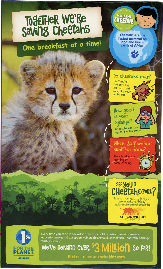 Berry Blast Cheetah Chomps Cereal Box - Back