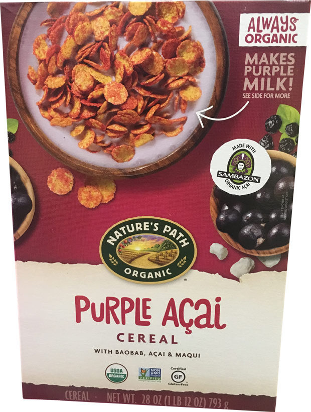 Purple Acai Cereal Box