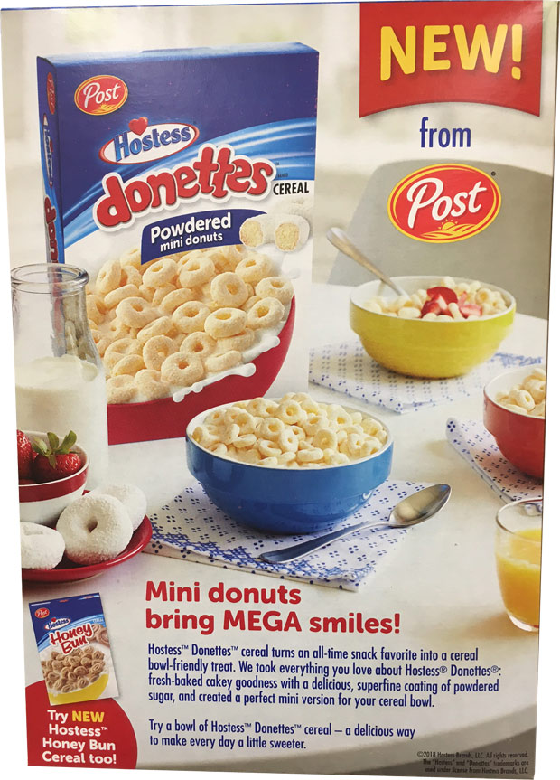 Hostess Donettes Cereal Box - Back Hostess Donettes Cereal Box - Back
