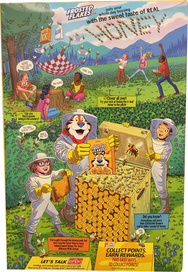 Honey Nut Frosted Flakes Cereal Box - Back Honey Nut Frosted Flakes Cereal Box - Back