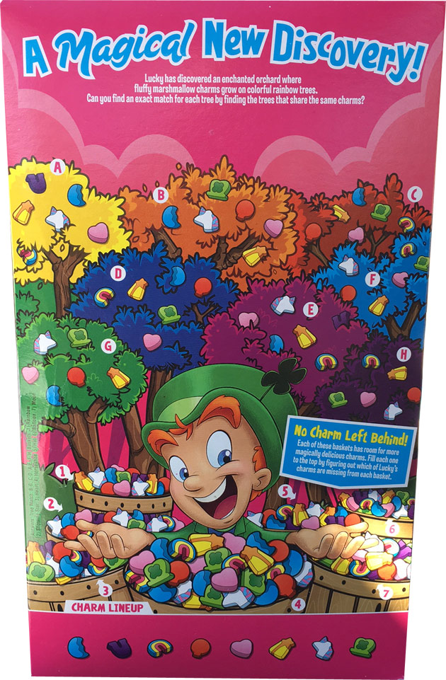 Fruity Lucky Charms Cereal Box - Back