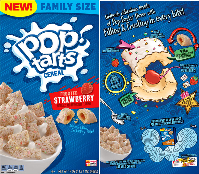 Frosted Strawberry Pop-Tarts Cereal Box Frosted Strawberry Pop-Tarts Cereal Box