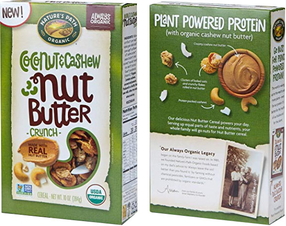 Coconut & Cashew Nut Butter Crunch Cereal Box