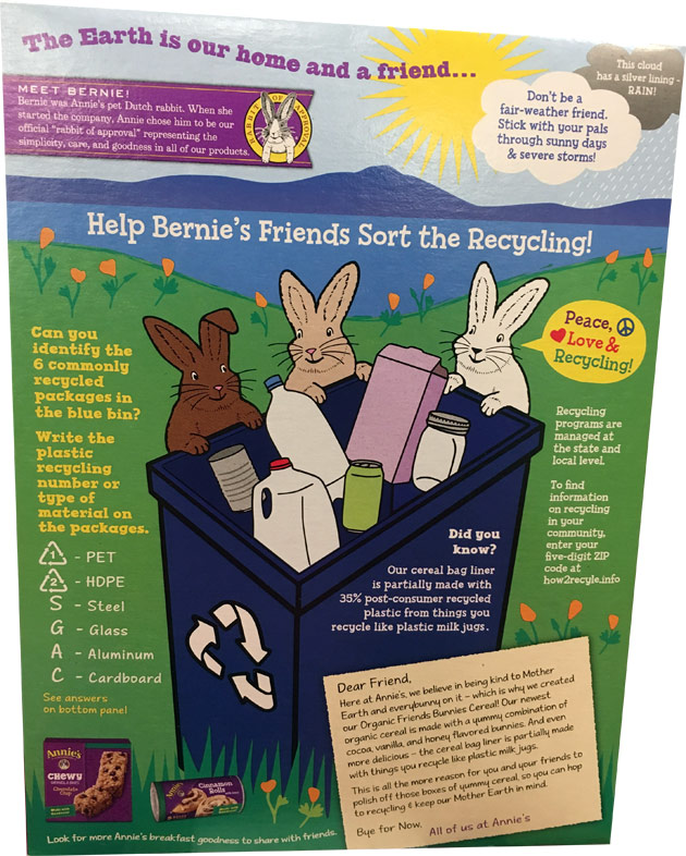 Friends Bunnies Cereal Box - Back
