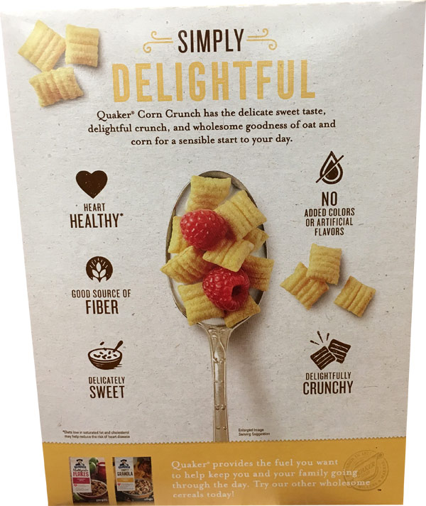 Corn Crunch Cereal Box - Back