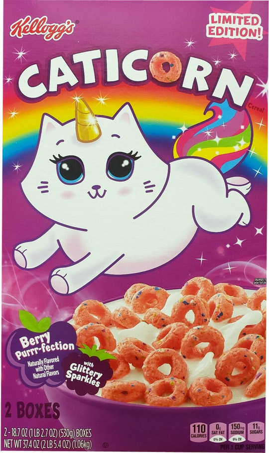 Caticorn Cereal Box