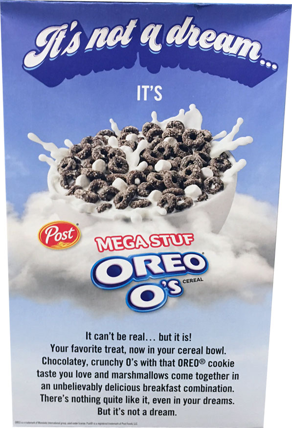 Mega Stuf Oreo O's Cereal Box - Back